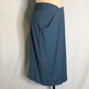 Vivienne Westwood Pencil Asymmetrical Drape Waist Turquoise Blue Skirt 42